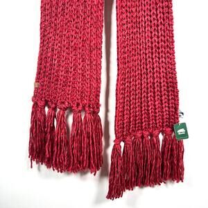 NEW! Roots Super Chunky Scarf Acrylic Red Rouge Chalet Fringe $44